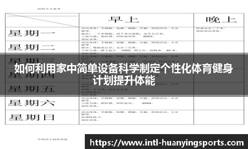 如何利用家中简单设备科学制定个性化体育健身计划提升体能